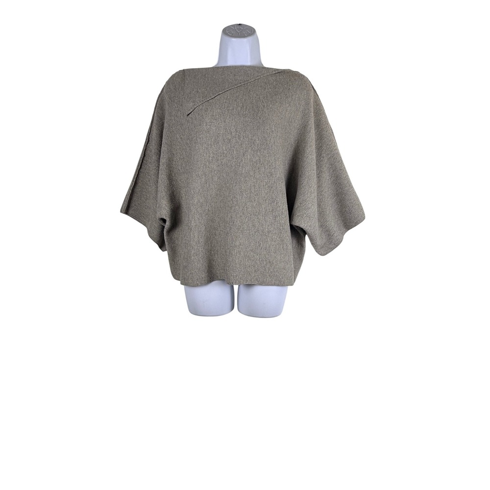 Zara Asymmetrical Lapel Neck Knit Sweater/ Cape Top NWT Winter Cozy Minimalist